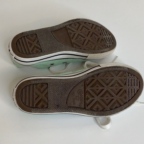Converse low tops mint/white sneakers size 13 girl - Picture 9 of 12